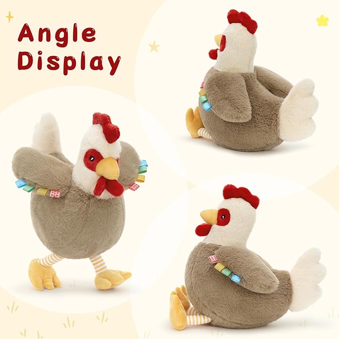 Tezituor Easter Chicken Stuffed Animal, Big Realistic Chicken Plush Toy, Cuddly Large Rooster Stuffed Animals,Soft Hen Stuffy Giant Farm Chick Plushie Gifts for Kids Girls Christmas Birthday