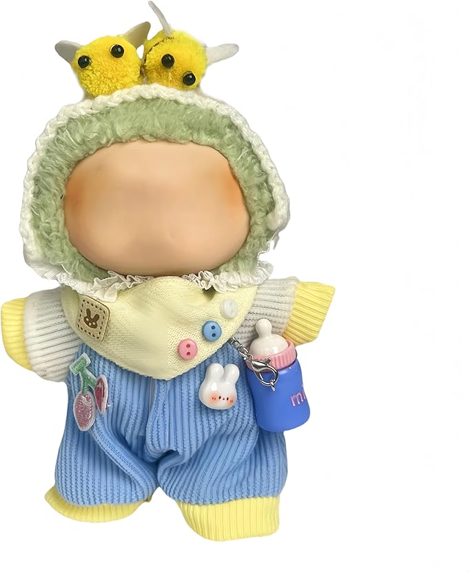 Used for Labubu Doll Outfit Clothes Designer Set,Compatible with Labubu Clothe Accessories for Doll (Blue Baby clothes-0425)