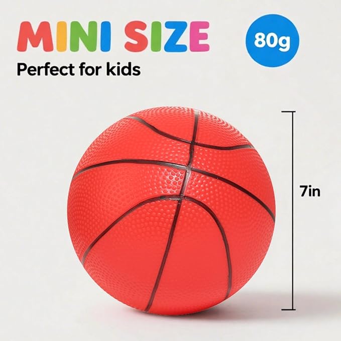 Mini Basketballs 3 Pack - 7inch Small Basketball Size 3 Set with Pump Needle - Ideal for Mini Hoop, Outdoor & Indoor Play - Kids Basketball Party Favors