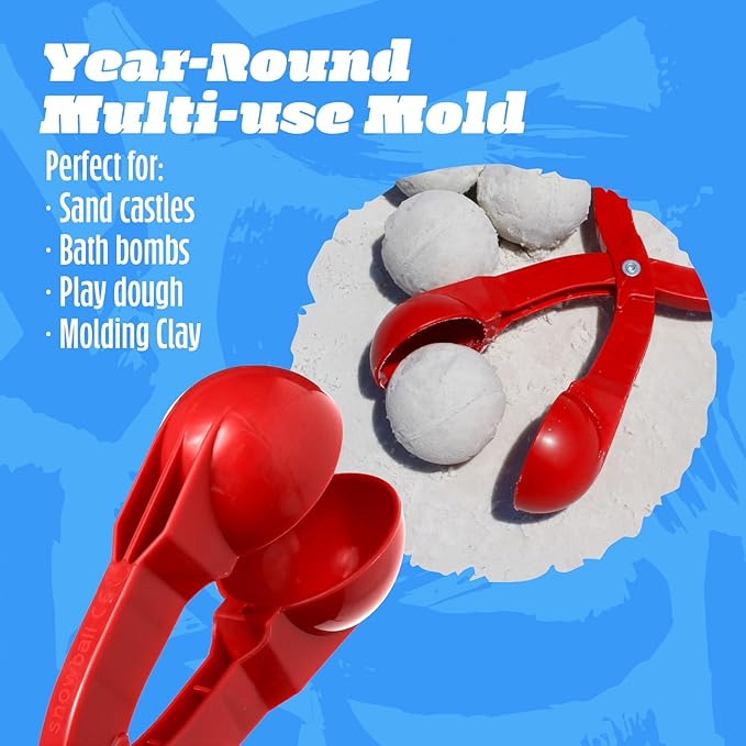Flexible Flyer Kids Snowball Maker – Durable Heavy-Duty Snow Ball Mold & Sand Mold for Fast, Easy Winter Outdoor Fun, Smooth No-Stick Press for Perfect Snowballs, Great Snow Toy for Kids & Adults