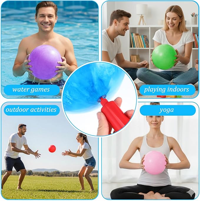 12Pcs Marbleized Bouncy Balls, Playground Balls, 8.5 Inches Beach Ball, Inflatable Sensory Ball for Indoor Outdoor Sport Games