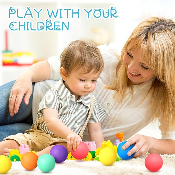 Gejoy 24 Pieces Soft Foam Balls Bulk Lightweight Mini Balls for Safe Indoor Toys Fun Assorted Colors Sponge Balls Birthday Party Favors Bag Gifts for Boys and Girls
