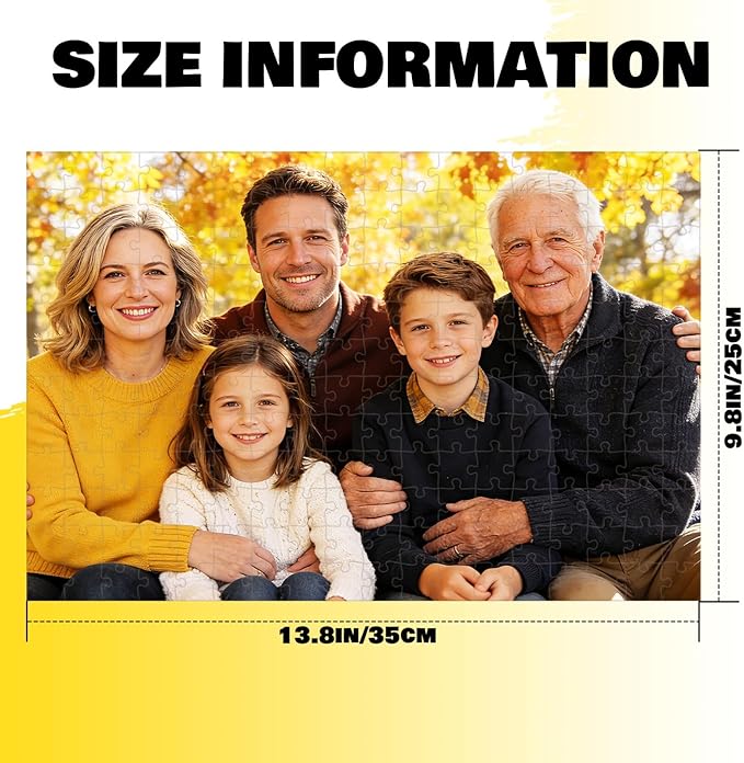 Custom Puzzle from Photo, Personalized Puzzle for Adults 120/200/300/500/1000 Pieces, Customized Jigsaw Puzzle Gift for Family, Wedding, Friend