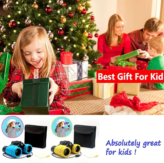Binoculars for Kids Best Gifts for 3-12 Years Boys Girls High-Resolution Optics Shockproof Mini Kids Binoculars Toys Folding Small Telescope for Bird Watching Camping Outdoor Play