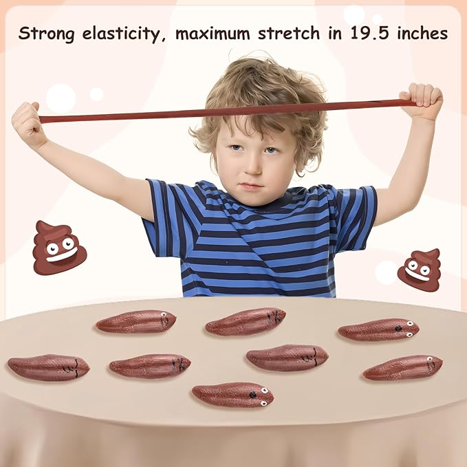 36 Pcs Halloween Funny Slingshot Finger Toys, Halloween Poop for Finger Slingshot, Rubber Flying Shooting Game Toy for Boy, Halloween Goodie Bag Fillers for Birthday Party, 4 Style Mixed Mixing