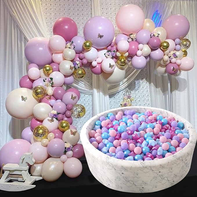 STARBOLO Ball Pit Balls - 100pcs Crush Proof Plastic Children's Toy Balls Macaron Bear Ocean Balls for Birthday Party Christmas Games Pool