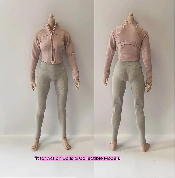 Fashion Doll Workout Set, Yoga setfitness Athletic Jacket with Leggings and Shoes, Compatible with 11.5-12 inch Fashion Doll 1/6 Scale Accessories