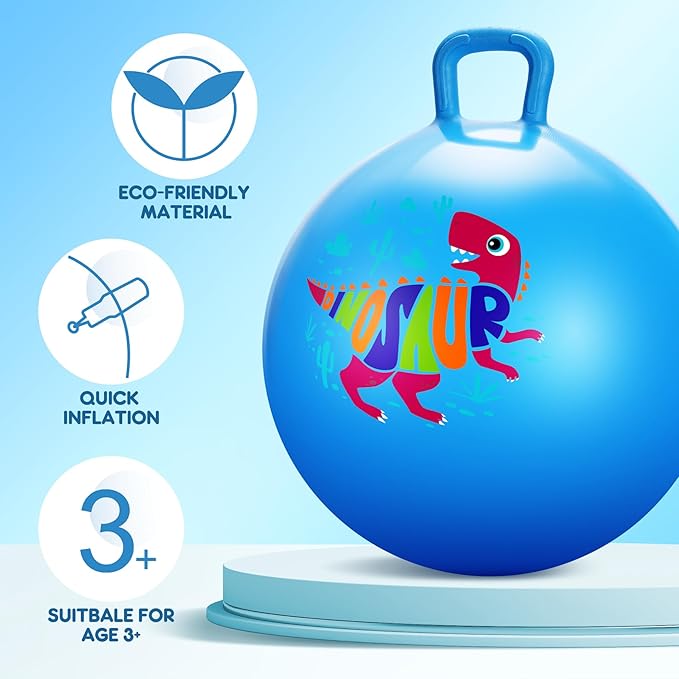 PlayZap Hopper Balls for Kids 3-8, 18 Inches Bouncy Ball with Handle, 18" Inflatable Bouncing Hopper, 45cm Jumping Toys, Garden Hopping Toys Girls Boys Gifts
