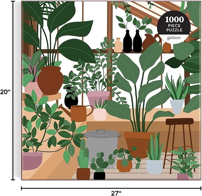Galison House of Plants 1000 Piece Puzzle in Square Box from Galison - Fun and Botanical 1000 Piece Puzzle, Featuring Artwork from Frankie Penwill, Thick and Sturdy Pieces, Great Gift Idea