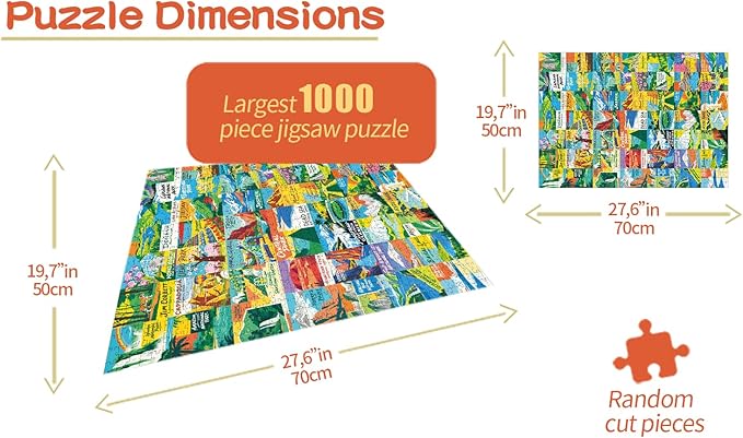Jigsaw Puzzle 1000 Pieces with Letters on Back National Parks Famous Paintings Global Architecture Puzzle for Adults Kids Teens Ages 8-12 Boys Girls Valentines for Class(National Parks)