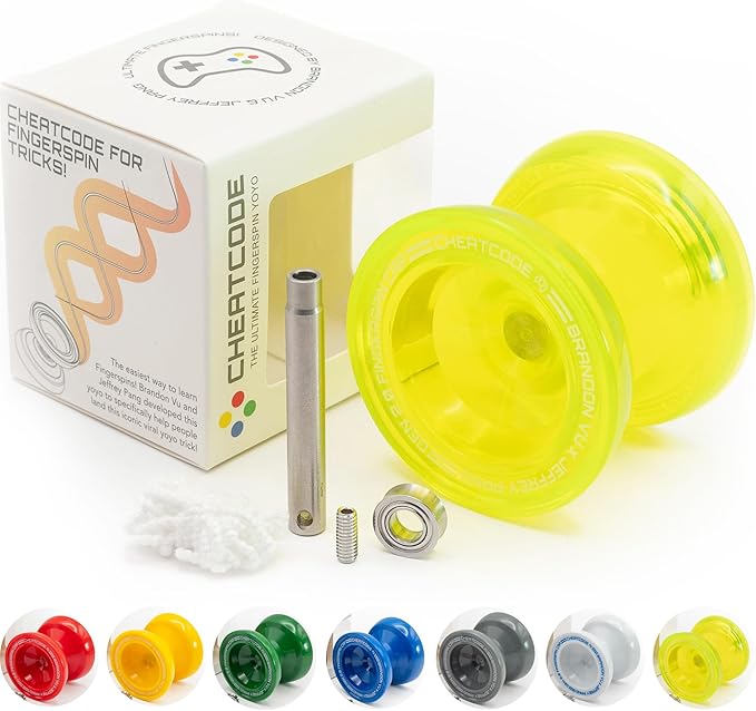 Cheatcode Yoyo by Brandon Vu | Master Fingerspin Tricks | A Responsive & Unresponsive Yo-yo for Kids, Teens & Adults | Great Yo Yo For Beginners | Extra Professional Ball Bearing Kit Included | Offset