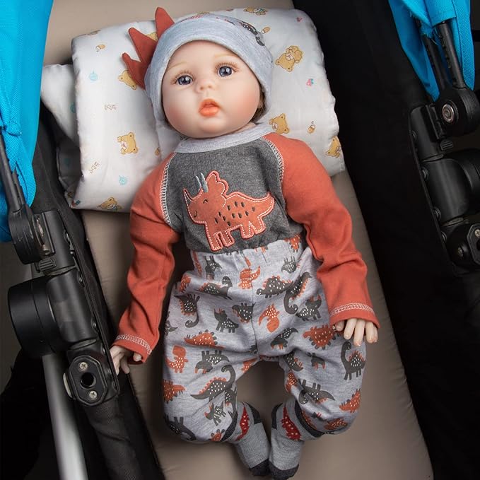 Reborn Baby Doll Clothes 20-22 Inch Girl&Boy Newborn Doll Outfits Romper Trousers Hat 4 Pieces Set Baby Dolls Accessories