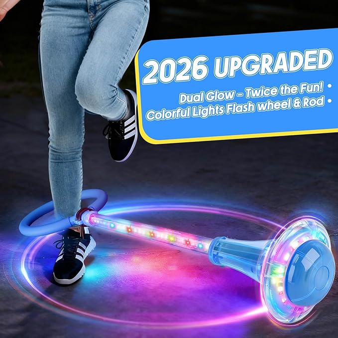 Dolanus Skip Toys for 5-12 Year Old Kids, Girls Birthday Gifts for Age 5 6 7 8 9 10 11 12, Outdoor Outside Sports Games, Girls Toys Age 6-8 8-13, Portable Colorful Flash Wheel Swing Ball (Blue)