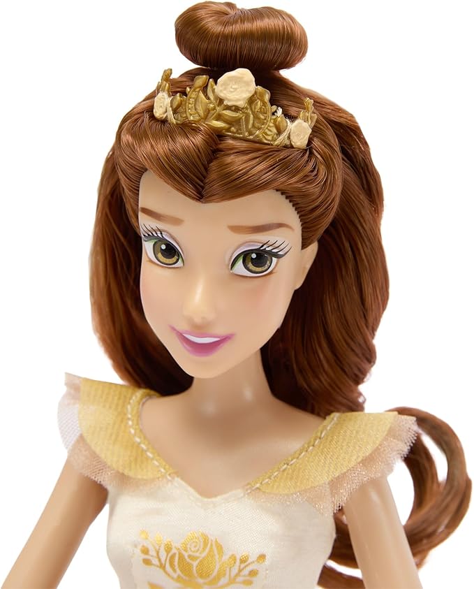 Disney Store Official Princess Ballet Doll - 11 Inch Belle Ballerina Doll - Includes Molded Hair Clips, 2 Tutu Outfits, Accessories and Robin Figure - Disney Princess Toys for Girls