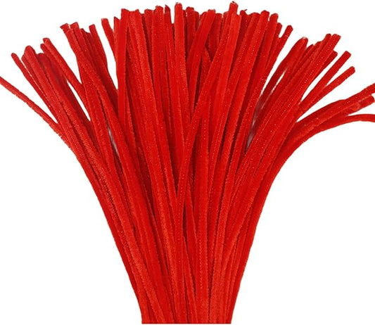 200 Pcs Red Pipe Cleaners, 12 Inch Long Pipe Cleaners Craft Supplies, Colorful Pipe Cleaners Pastel for Halloween Decoration, Christmas Day and Valentine’S Day DIY Art Creative Crafts