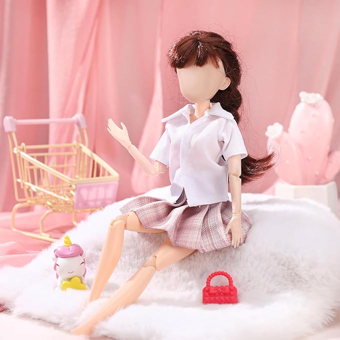 Bencailor 8 Pieces Doll Clothes for 11.8 Inch Doll Accessories Shirt Skirts Dress Outfit Clothing for Birthday Gift(Novel)