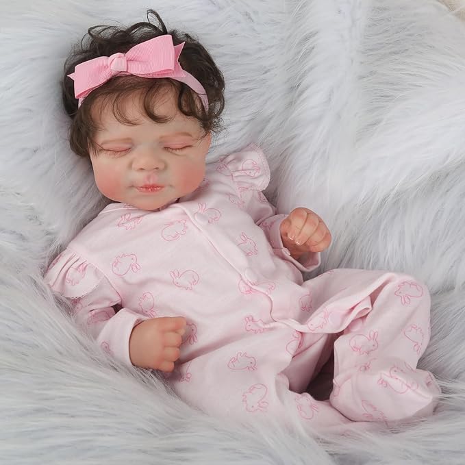 CARANOVO Realistic Reborn Baby Doll Clothes 16-18 inch 2pcs Pink Outfits Clothing Set Accessories Suitable for Reborn Babies and Newborns