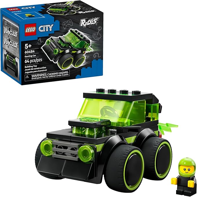 LEGO City Rides – Gaming Race Car Building Toy for Kids - Pretend Play Set for Boys & Girls, Ages 5+ - Toy Car W/Racecar Driver Minifigure - Gift Idea for Birthdays - 60484