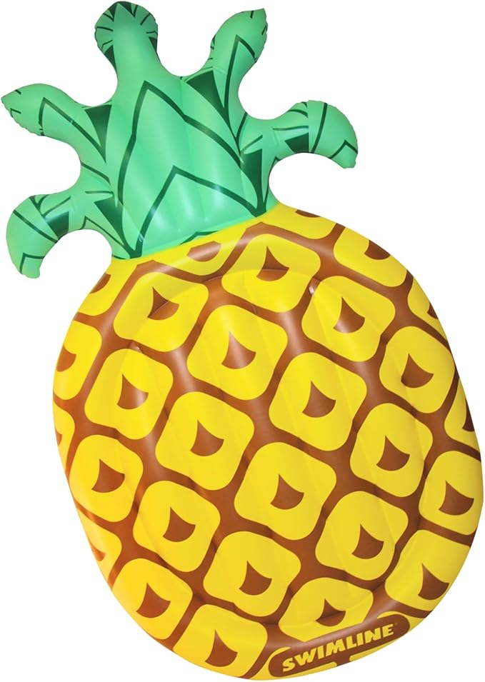 Swimline Pineapple Jumbo Floating Pool Island Yellow/Green 88x50''