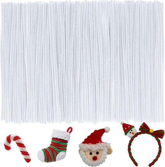 White Pipe Cleaners,200PCS Pipe Cleaners Craft,Easter Decorations Arts and Crafts,New Year’s Eve/Day Craft Supplies,Weddings Art Supplies Pipe Cleaners Bulk,Gifts for Her,Kids Toys & Games