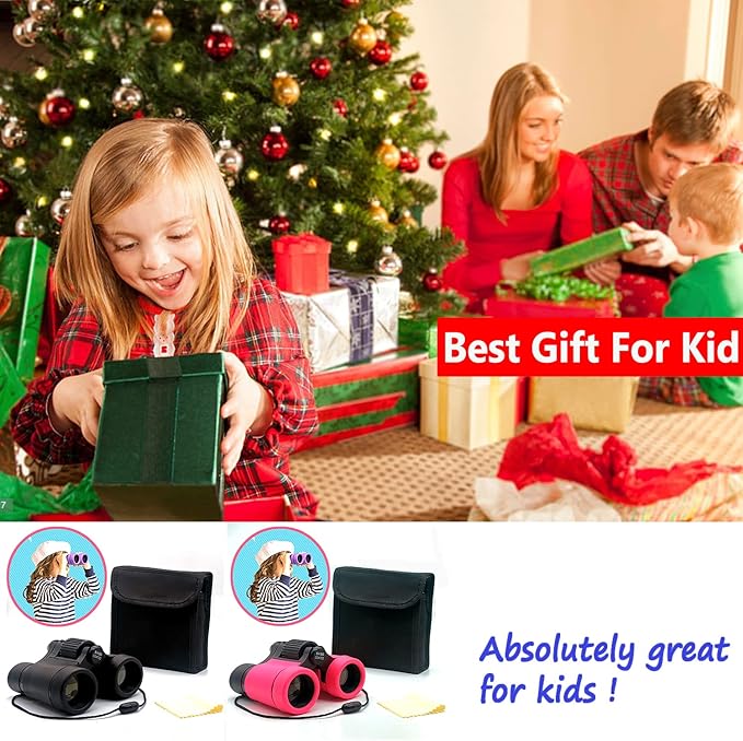 Binoculars for Kids Best Gifts for 3-12 Years Boys Girls High-Resolution Optics Shockproof Mini Kids Binoculars Toys Folding Small Telescope for Bird Watching Camping Outdoor Play