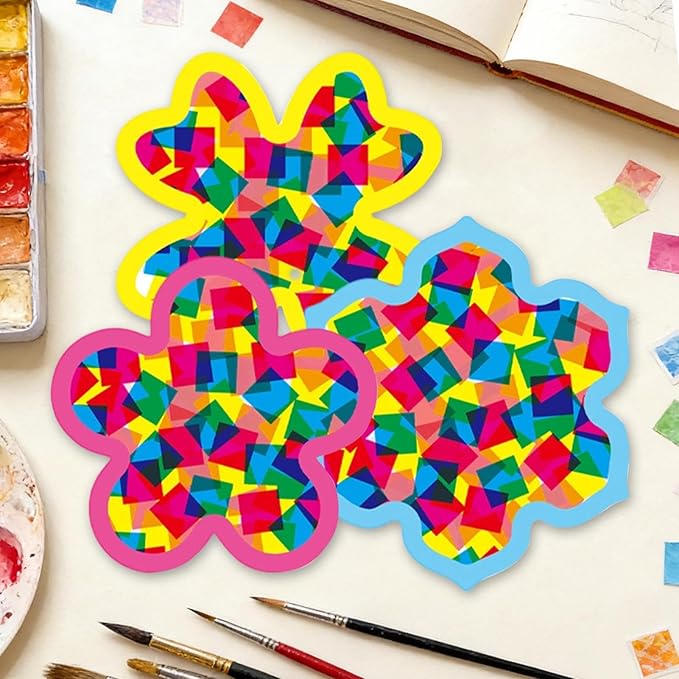 Drawing Paper Activity Craft Supplies, Paper Ornament Art Set, Colorful Sheets for Boys Girls, Premium Material with Smooth Texture, DIY Craft Kit with Creative Design Options, Home Glass Window