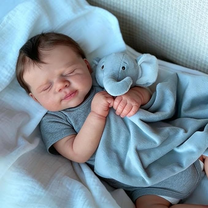 Anano Reborn Baby Dolls Boy, 18 in Realistic Baby Doll, Silicone Babys Doll Lifelike, Real Life Babys, Silicone Reborn Dolls Sleeping Lifelike Newborn Babies Doll's with Accessories
