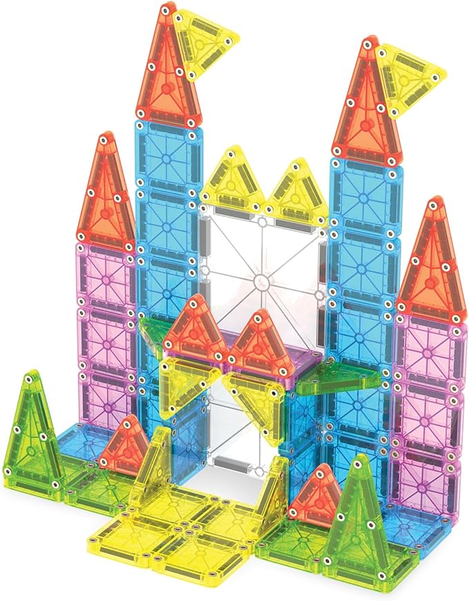 Magna-Tiles microMAGS Travel Set Deluxe 55-Piece Magnetic Construction Set, The Original Magnetic Building Brand