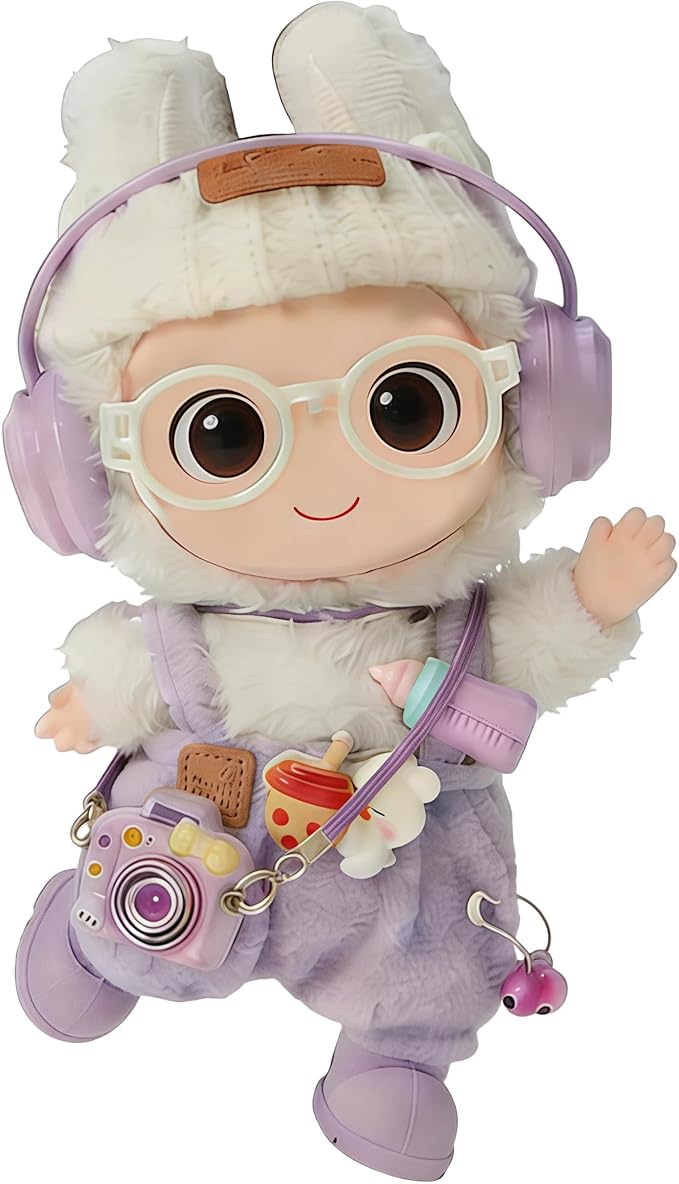 Clothes for LABUBU 17cm Doll (NO Doll) – 8-Piece Set, Outfit for LABUBU, Premium Dolls Accessories for LABUBU (Purple)