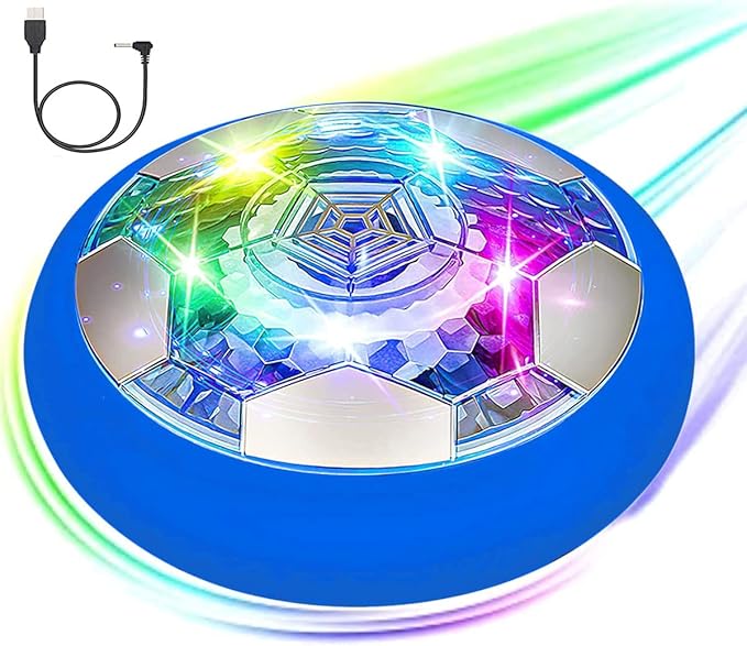 JRD&BS WINLAir Floating Hover Soccer with LED Lights - Battery Powered Football Toy with Soft Foam Bumper for Indoor/Outdoor Play, Exciting Gift for Kids & Teens Ages 3-16
