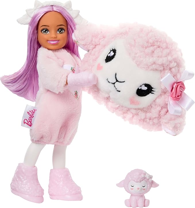 Barbie Cutie Reveal Cuddly Series Chelsea Small Dolls & Accessories with 6 Surprises Including Color Change & Mini Pet (Styles May Vary)