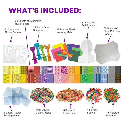 Roylco Big Box of Art Materials for Kids - 10-Product All-in-One Classroom Craft Kit with 300+ Pieces - Arts & Crafts Supplies for Teachers, Ages 4+, Made in USA