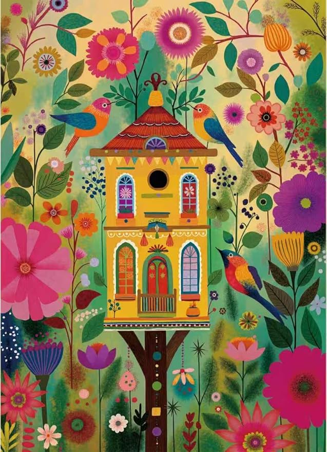 Jigsaw Puzzles for Adults 1000 Pieces, Tree Artistic Difficult Challenging Unique Puzzle for Game Night Family Home Decor, 20x27 Inches, Forest Yellow House