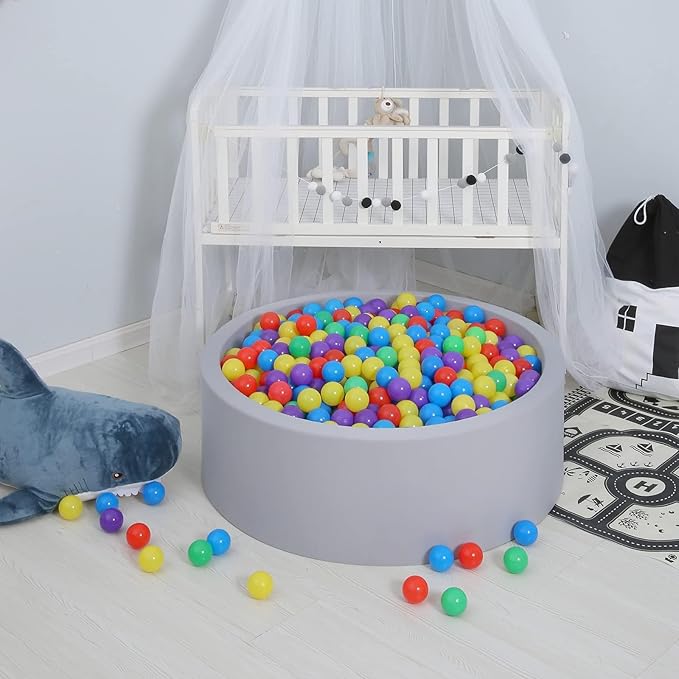 GOGOSO Ball Pit Balls for Toddler, Baby Plastic Playballs Kids Soft Pastel Pelotas Non-Toxic BPA-Free,Mix Color,100 Balls