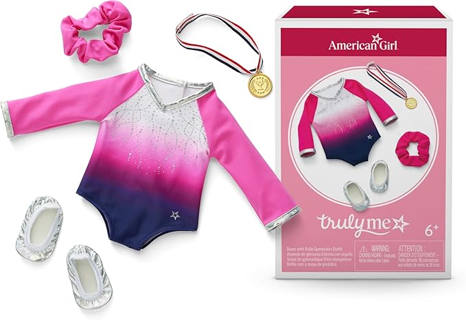American Girl, Truly Me, Beam with Pride Gymnastics Outfit, Doll Clothes, for 18-inch Dolls, 4pcs, Ages 6+