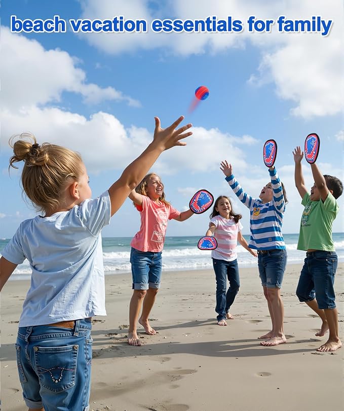 Toss and Catch Game Ball Set Toddler Toys for 3 4 5 6 7 8 Year Old Boys Girls Birthday Gift, Yard Games Pool Outdoor Beach Toys for Kids Ages 4-8 Baseball Glove