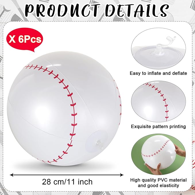 6 Pcs Giant Inflatable Footballs,16 Inch Blow Up Footballs Toys,Summer Pool Beach Balls,Sports Game Accessaries for Super Bowl Football Party Supplies,Indoor and Outdoor Use