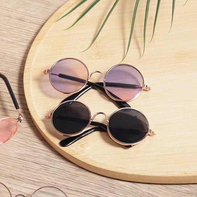BOXOB 4pcs Doll Glasses, 4 Colors Plastic Doll Dress up Eyeglasses Toy Glasses Costume Accessories Compatible with 5.12 Inch