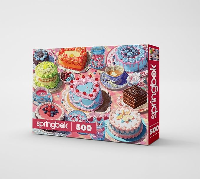 Springbok Vintage Cakes 500 Piece Jigsaw Puzzle for Adults - Poster Now Included - Valentines Heart Puzzle - Unique Cut Pieces - Made in USA