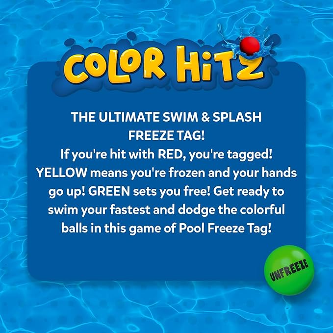 Skillmatics Color Hitz Pool Toys - Swim & Splash Freeze Tag, Perfect for Swimming Pool & Summer Fun for Kids, Gifts for Boys & Girls Ages 6, 7, 8, 9 and Up