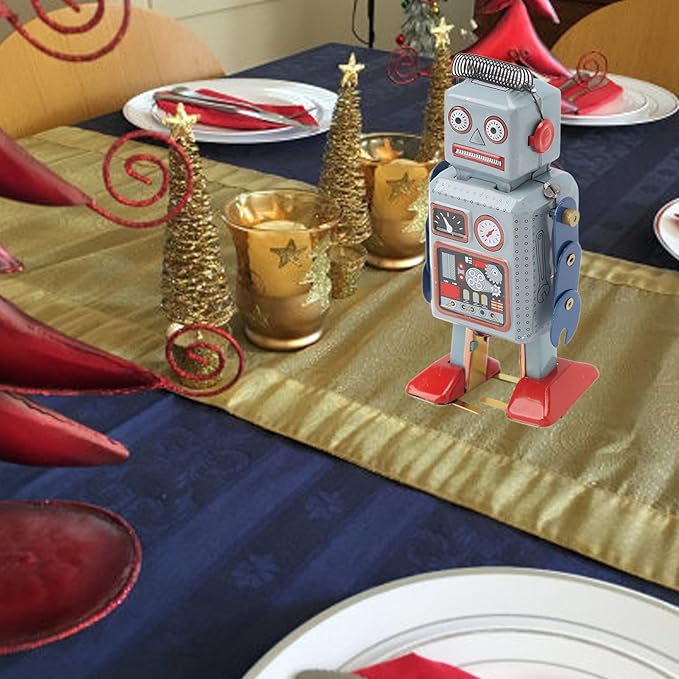 Robot Toy, Vintage Wind Up Robot Toy, Clock Movement Walking Toy, Retro Tinplate Toy for Photo Prop, Decoration, Gift, Surprise, Birthday