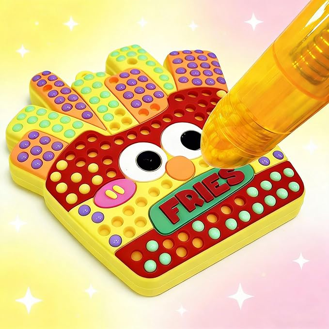 VattaFrast DIY Bead Art & Mosaic Kit for Kids Ages 6-12 Complete Craft Set with 15PCS Bead Pens Colorful Templates Fun Stencils Creative Arts Crafts Activity for Boys Girls