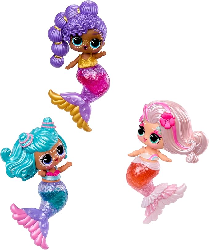 LOL Surprise Mermaids Makeover Magic Tots with DIY Wearable Lip Gloss Makeup for You and Your Doll, Fun Water Play, Gift for Kids Ages 4+ (Pack of 2)