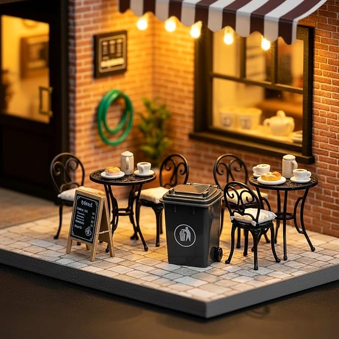 LOGOFUN 2pcs Doll House Miniature Trash Can Mini Garbage Can Model Tiny Trash Bin Scene Prop for Dollhouse Furniture Accessories - Black 5.60x4.10x3.00cm/2.20x1.6x1.1in 2.80x4.10x3.00cm/1.1x1.1x1.6in