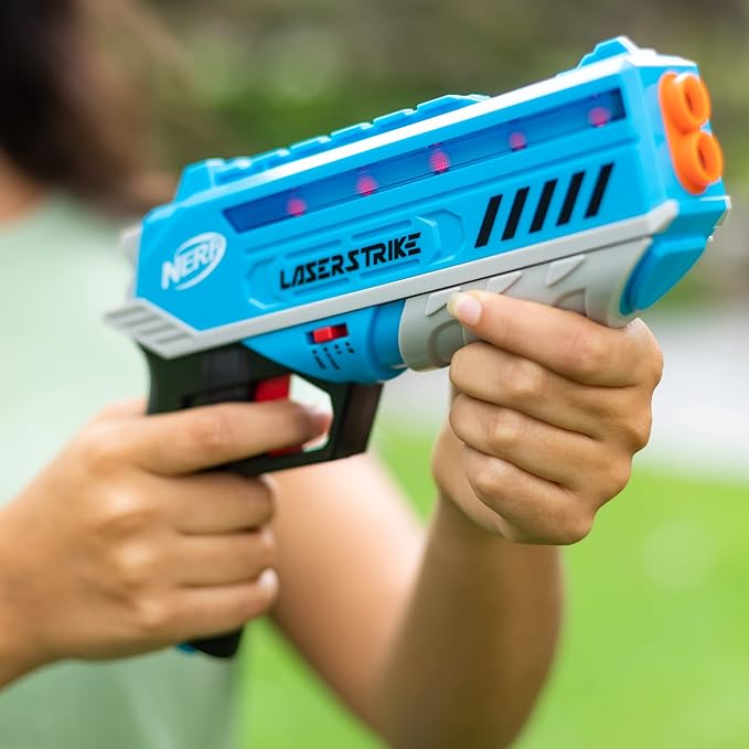 NERF Laser Strike 2 Player Laser Tag Game Pack Complete with 2 300ft Range Blasters & 2 Holsters - Indoor or Outdoor Play Arcade Games, Toys for Kids & Family