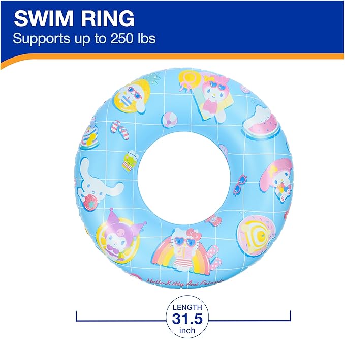 Swimways Hello Kitty Suntanner Pool Float, Inflatable Pool Floats & Kids Pool Toys, Swimming Pool Accessories & Beach Essentials for Teens Aged 14 & Up
