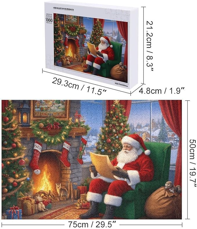 Christmas - 1000 Piece Jigsaw Puzzle for Adults - Challenging Puzzle Perfect for Game Nights - Finished Size is 20.5 x 15 -Gift for Christmas, Anniversary, Birthday,Family