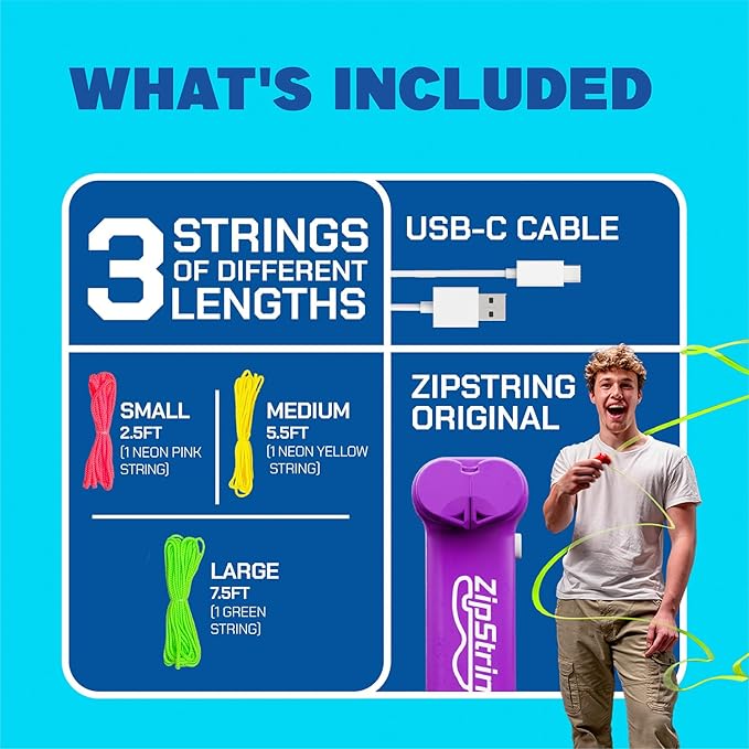 ZipString Original - As Seen on Shark Tank - Classic Rope Launcher Toy, Perfect for Kids & Adults - Fly a String Loop in The Air for Endless Tricks & Fun, Wonderment Awaits, Vivacious Violet