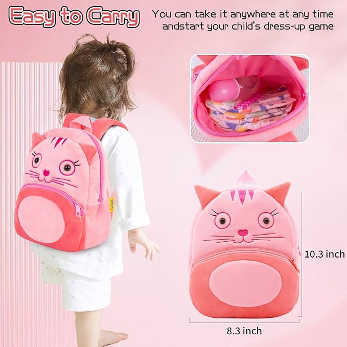 11Pcs Reborn Baby Doll Clothes 17-22 Inch Girl Floral Reborn Doll Clothes with Backpack Newborn Baby Outfits Diapers Bag & Feeding-Bottle, Pretend Play Doll Accessories Set