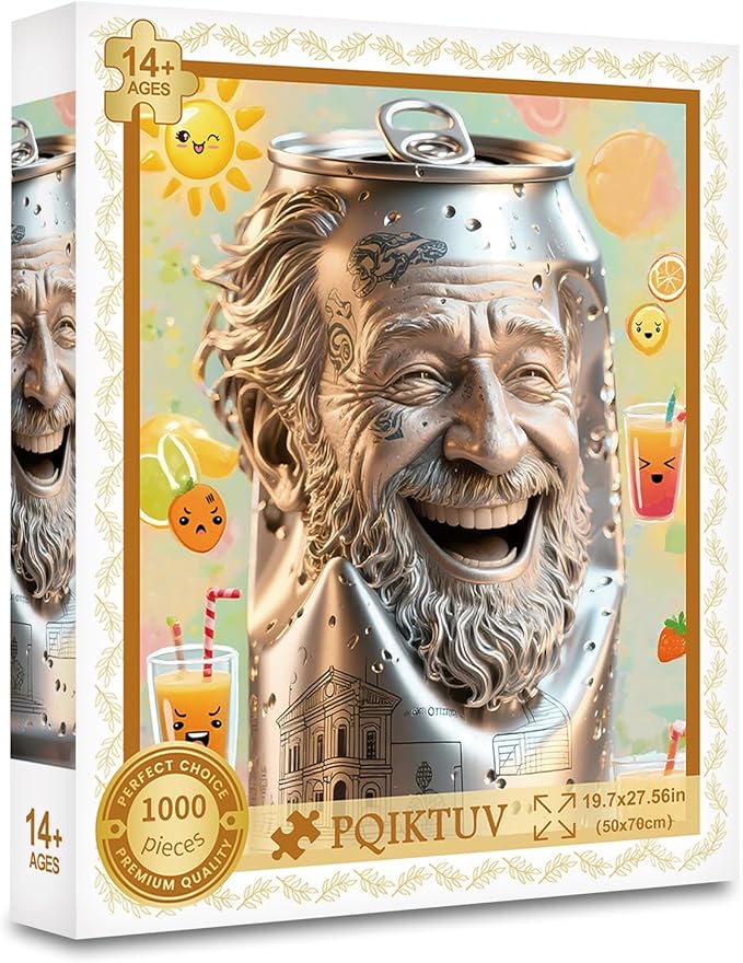 Puzzles for Adults 1000 Pieces Fruit Juice Jigsaw Puzzles with Letters on Back Impossible Puzzle Wall Decor Funny Gifts for Women Men (27.56x19.7 Inch)